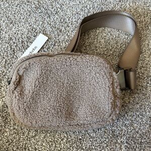 Tan Sherpa Crossbody Bag